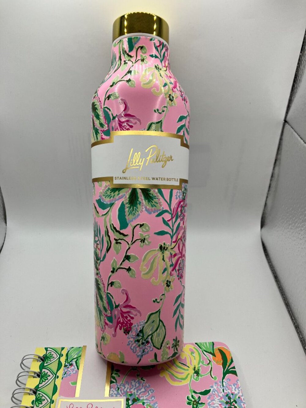 BOTH Pieces Lilly Pulitzer Stainless Steel Bottle & Matching Spiral Notebook NEW